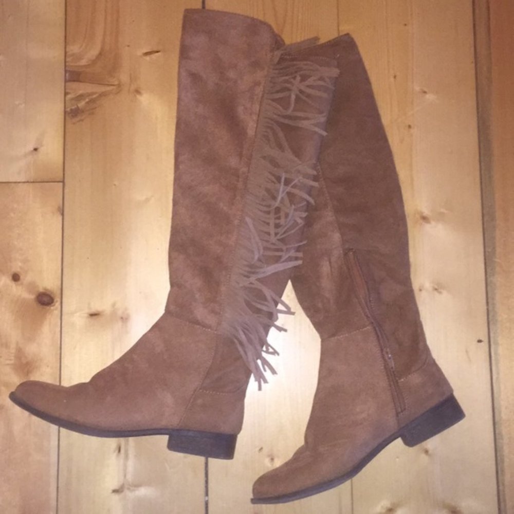Suede Fringe Boots